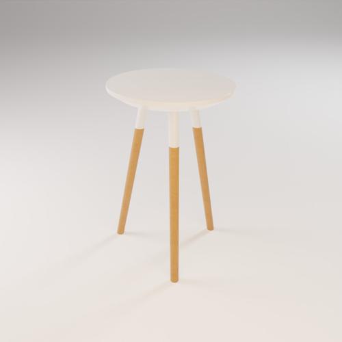 Stool White and Wood (45 cm) preview image